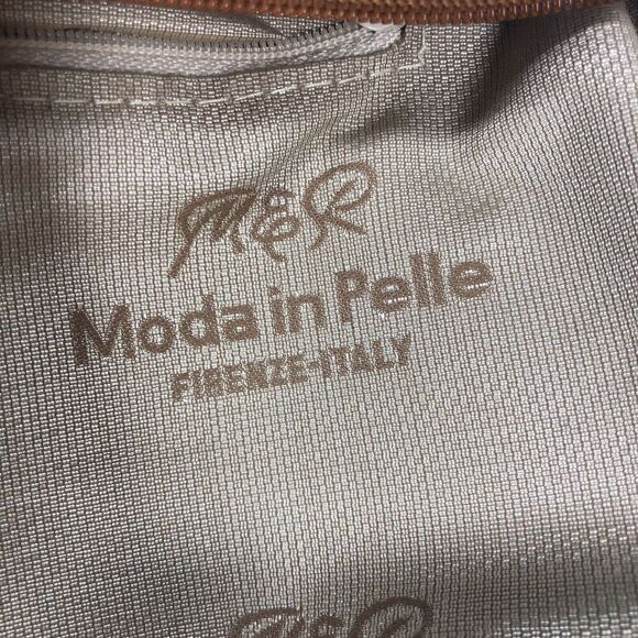 Moda In Pelle Purse Womens Black Ostrich Pattern Italian Leather Tote Backpack - Picture 12 of 16